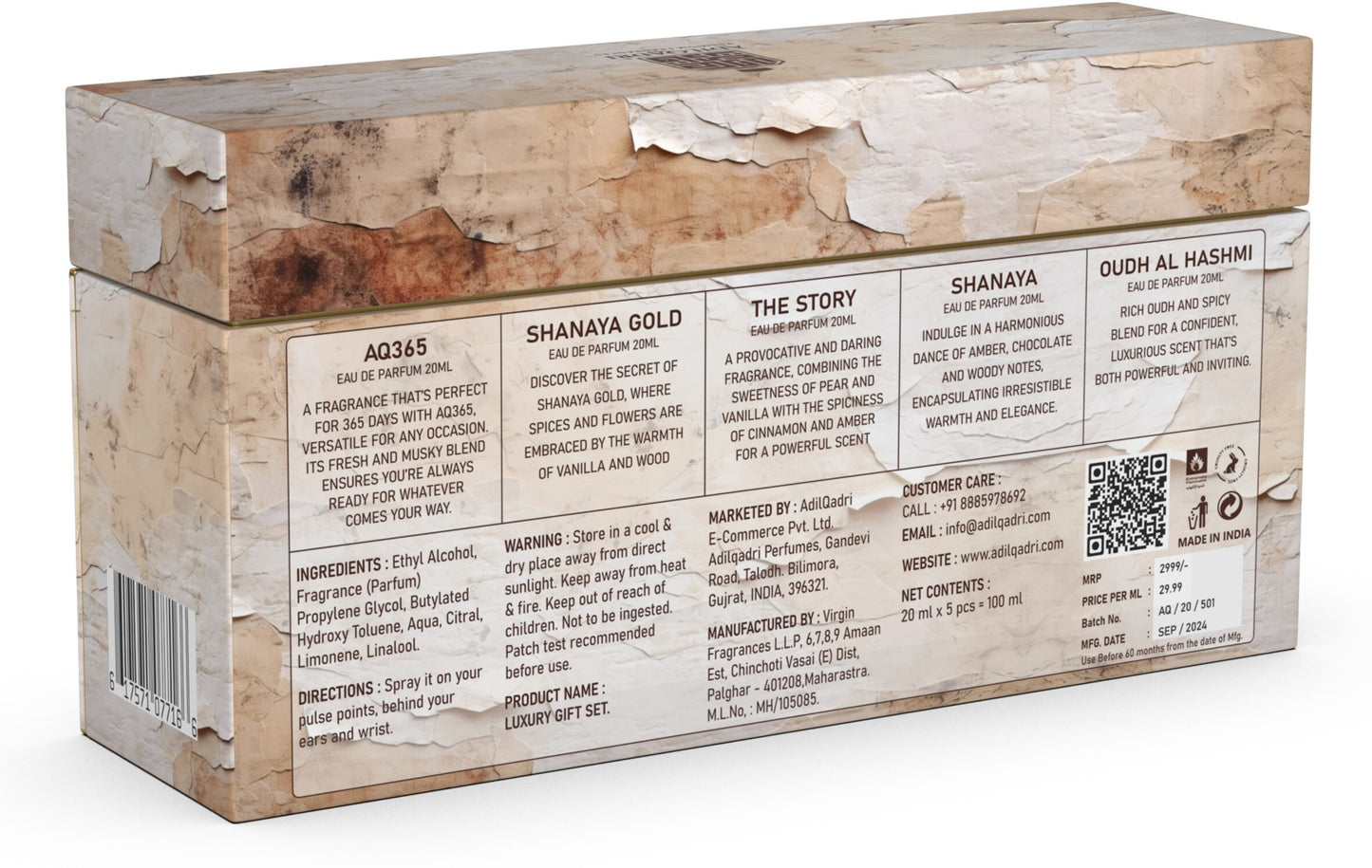 Adilqadri Luxury Perfume Gift Set for Men & Women | 5x50ML| Long Lasting Addictive Scents Eau de Parfum  -  250 ml (For Men & Women)