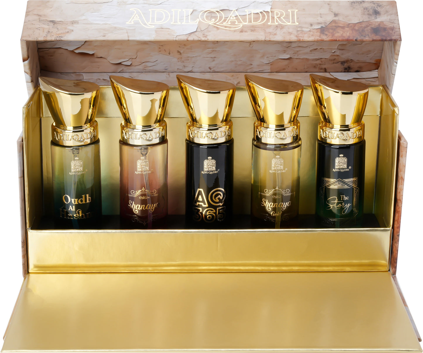 Adilqadri Luxury Perfume Gift Set for Men & Women | 5x50ML| Long Lasting Addictive Scents Eau de Parfum  -  250 ml (For Men & Women)