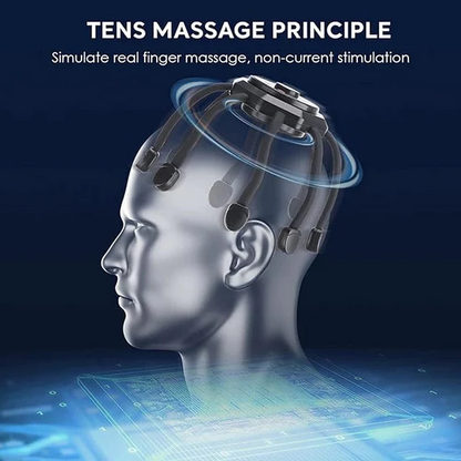 Cordless Electric Scalp & Head Massager– 3 Modes 360° Touch-Button – Portable Stress Relief.